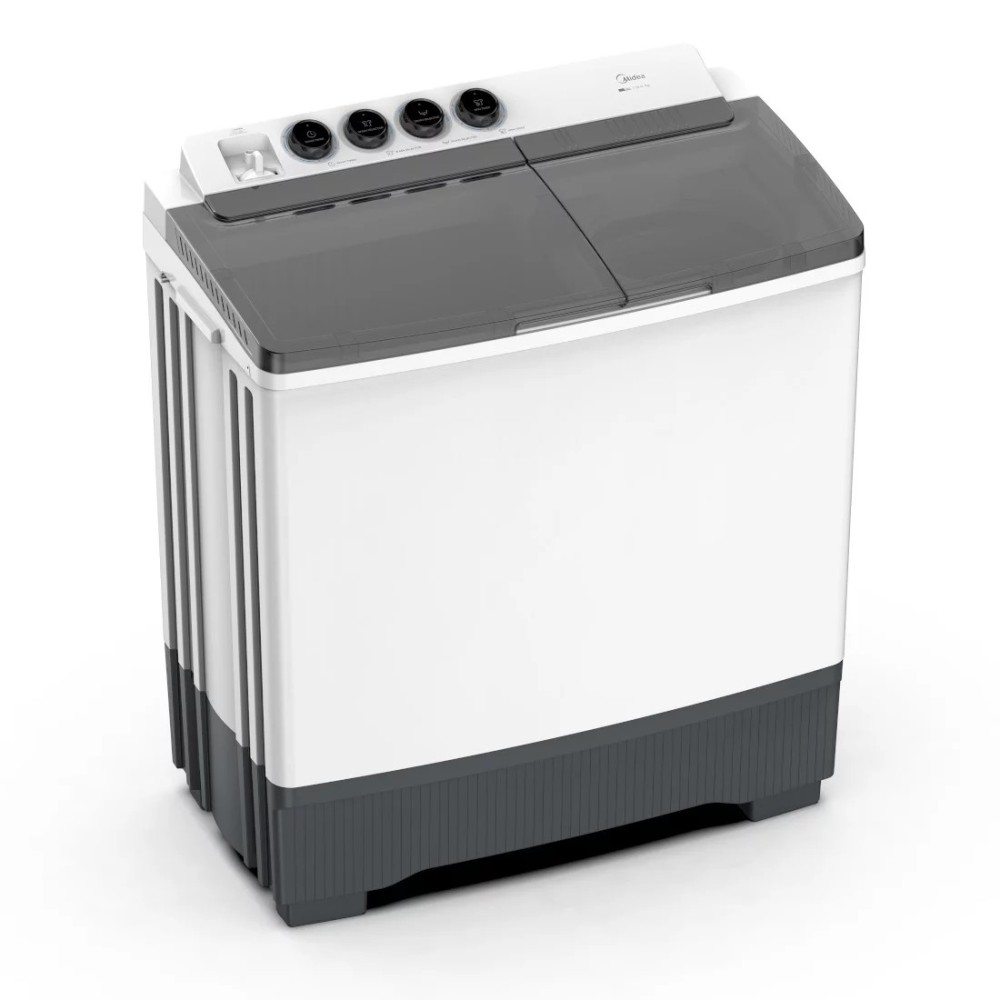 Midea Machine A Laver 8Kg -MT100W80/WG/Ouverture en Haut/Twin Tub/Blanc/Lavage 8Kg-Essorag 5Kg - Garantie 06 mois