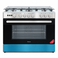 HISENSE Gazinière 5 Feux – Four à convection ventilée – allumage auto -90×60 cm - Garantie 06 mois