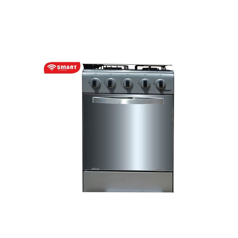 SMART TECHNOLOGY Cuisinière - Gaz 4 Feux Avec Four STC-5050S - Inox/Gris - Garantie 6 Mois