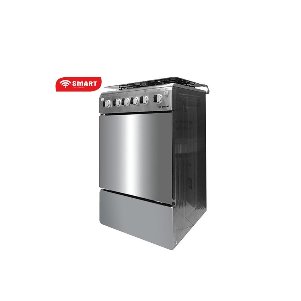 SMART TECHNOLOGY Cuisinière - Gaz 4 Feux Avec Four -Allumage Auto -  STC-5050I - 50 X 50 Cm - Inox - Garantie 6 Mois