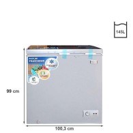 Nasco Congélateur horizontal KNAS/HNAS -250 - 1 porte - Gris - 145 Litres - Garantie 12 Mois