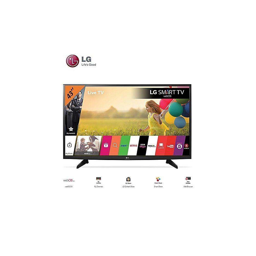 LG Smart TV - 43 Pouces - WebOs 3.5 - Décodeur Intégré - WiFi - Garantie 12 mois LG Smart TV - 43 Pouces - WebOs 3.5 - Décodeur Intégré - WiFi - Garantie 12 mois