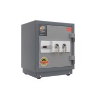 Coffre-fort ignifuge en acier renforcé double clé – Haute sécurité - Gris