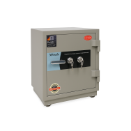 MYsafe Coffre-fort ignifuge en acier renforcé double clé – Haute sécurité - Gris