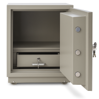 MYsafe Coffre-fort ignifuge en acier renforcé double clé – Haute sécurité