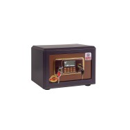 Coffre-fort electronique en acier renforcé avec code numérique et clé de secours – Haute sécurité - Marron