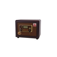 Coffre-fort electronique en acier renforcé avec code numérique et clé de secours – Haute sécurité - Marron