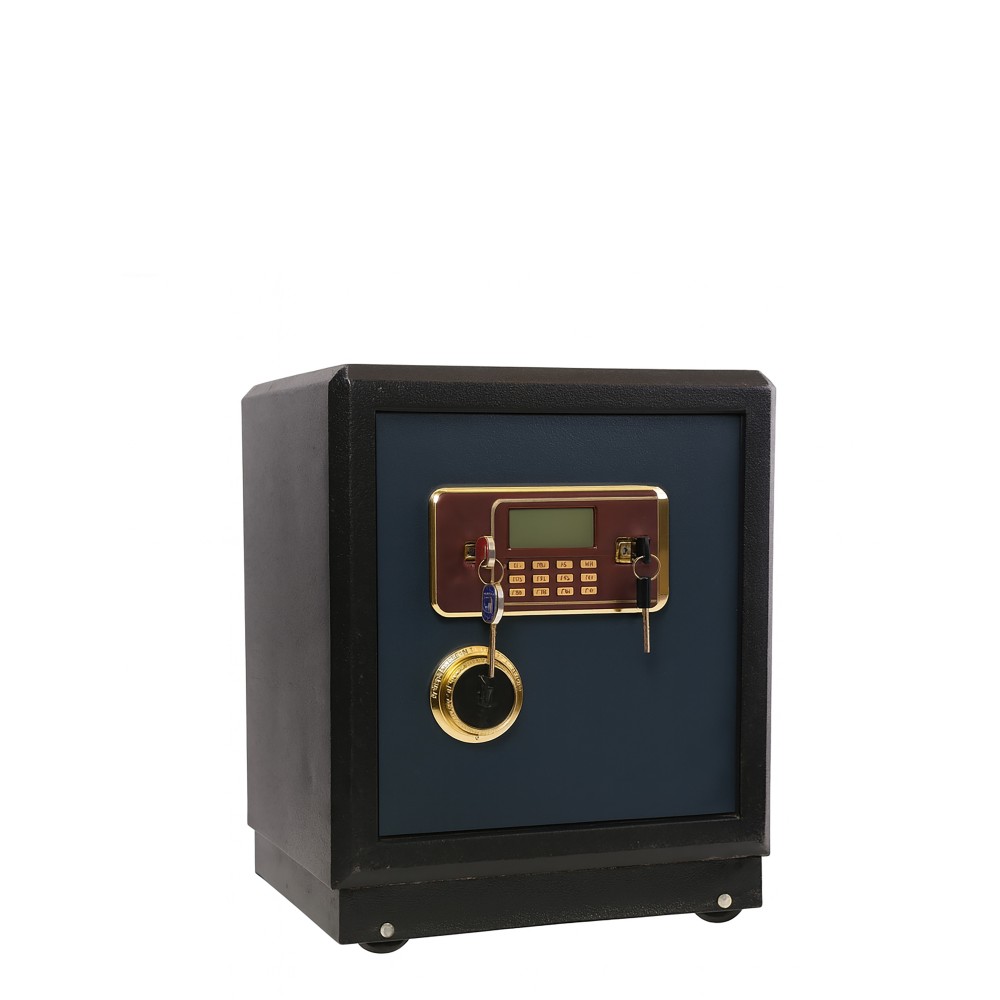 Coffre-fort electronique en acier renforcé avec code numérique et clé de secours – Haute sécurité - Gris/ Noir Coffre-fort electronique en acier renforcé avec code numérique et clé de secours – Haute sécurité - Gris/ Noir
