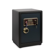 Coffre-fort electronique en acier renforcé avec code numérique et clé de secours – Haute sécurité - Gris/ Noir