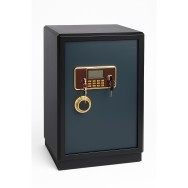 Coffre-fort electronique en acier renforcé avec code numérique et clé de secours – Haute sécurité - Gris/ Noir