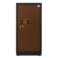 Coffre-fort electronique en acier renforcé avec code numérique et clé de secours – Haute sécurité - Marron