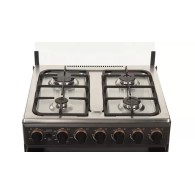 TOSHIBA GAZINIERE 4 FEUX 60/60cm GRIS-NOIR ALLUMAGE AUTO - Garantie 12 mois