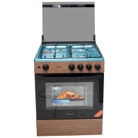 Gazinière Midea – 4 Feux – Xpress Grill – 60×60 cm – Finition Bois - Garantie 06 mois