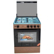 Gazinière Midea – 4 Feux – Xpress Grill – 60×60 cm – Finition Bois - Garantie 06 mois