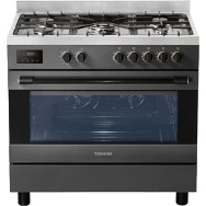Gazinière Toshiba  – 5 Feux – Four 135L – Double Convection – Allumage auto – 90×60 cm - Garantie 06 mois