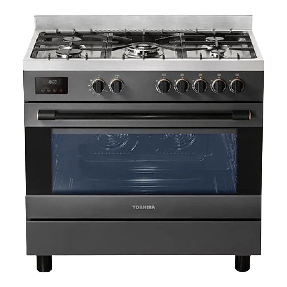Gazinière Toshiba  – 5 Feux – Four 135L – Double Convection – Allumage auto – 90×60 cm - Garantie 06 mois