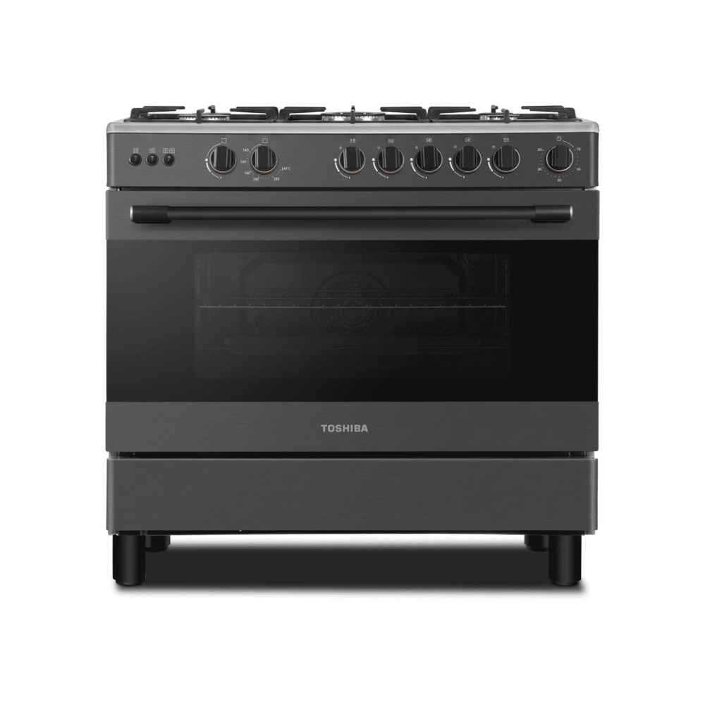 Gazinière Toshiba – 5 Feux – Four 115L –Tournebroche – allumage auto -90×60 cm - Garantie 06 mois