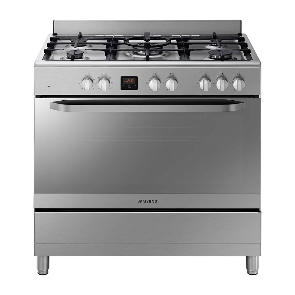 Gazinière Samsung  – 5 Feux – Four Électrique 95L – Turbo & Grill – 90×60 cm – Inox