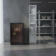 Coffre-fort electronique en acier renforcé avec code numérique et clé de secours – Haute sécurité - Gris/ Noir